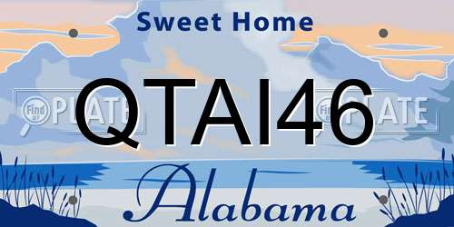 QTAI46 Alabama License Plate