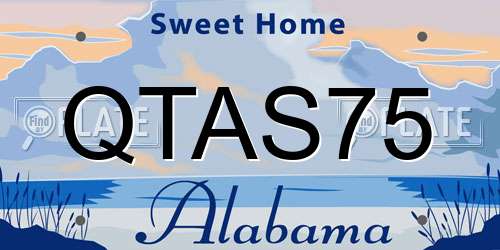QTAS75 Alabama License Plate
