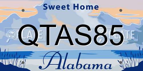 QTAS85 Alabama License Plate