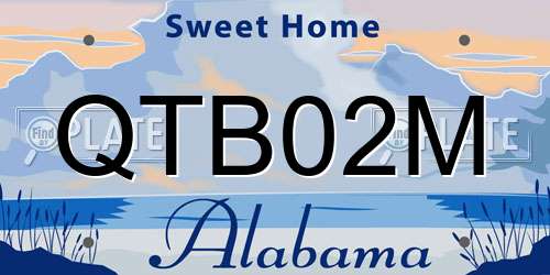 QTB02M Alabama License Plate