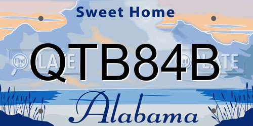 QTB84B Alabama License Plate