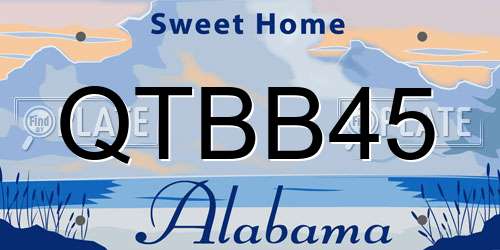 QTBB45 Alabama License Plate