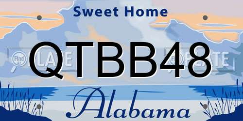 QTBB48 Alabama License Plate