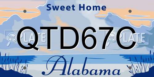 QTD67C Alabama License Plate