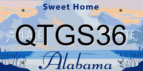 QTGS36 Alabama License Plate