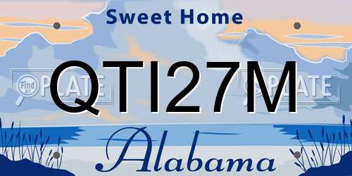 QTI27M Alabama License Plate