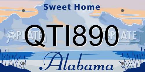 QTI890 Alabama License Plate