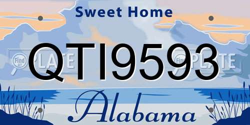 QTI9593 Alabama License Plate