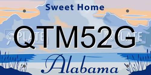 QTM52G Alabama License Plate