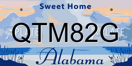 QTM82G Alabama License Plate
