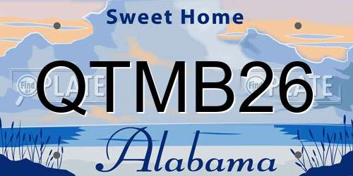 QTMB26 Alabama License Plate