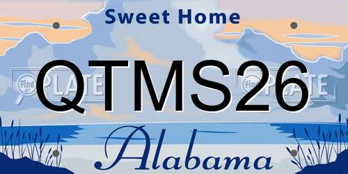 QTMS26 Alabama License Plate