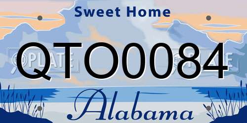 QTO0084 Alabama License Plate