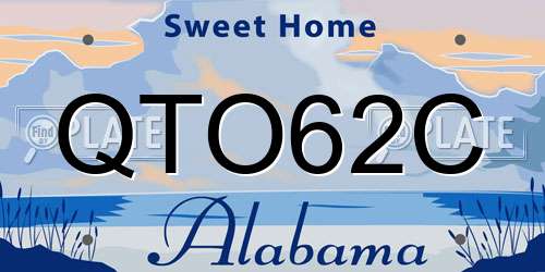 QTO62C Alabama License Plate