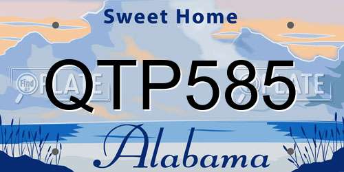 QTP585 Alabama License Plate