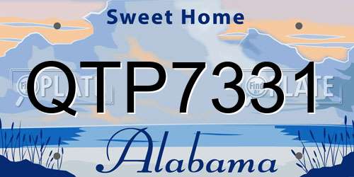QTP7331 Alabama License Plate