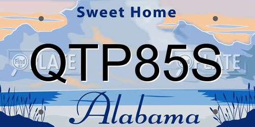 QTP85S Alabama License Plate