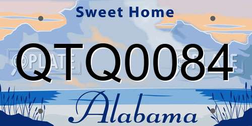 QTQ0084 Alabama License Plate