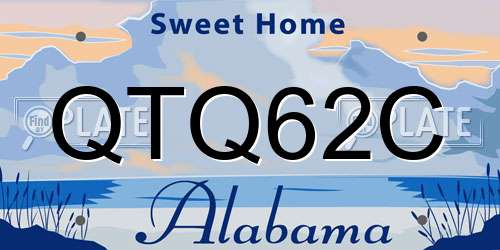 QTQ62C Alabama License Plate