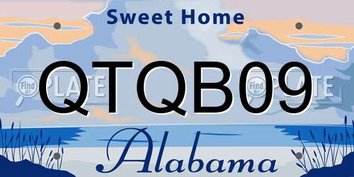 QTQB09 Alabama License Plate