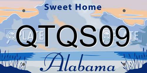 QTQS09 Alabama License Plate