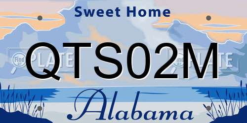 QTS02M Alabama License Plate