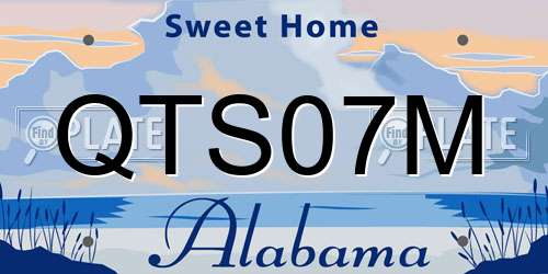 QTS07M Alabama License Plate