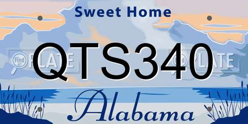 QTS340 Alabama License Plate