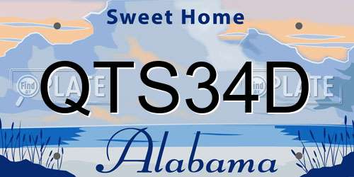 QTS34D Alabama License Plate