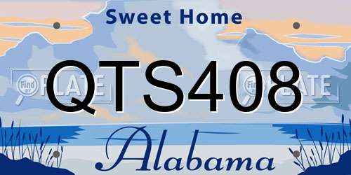 QTS408 Alabama License Plate