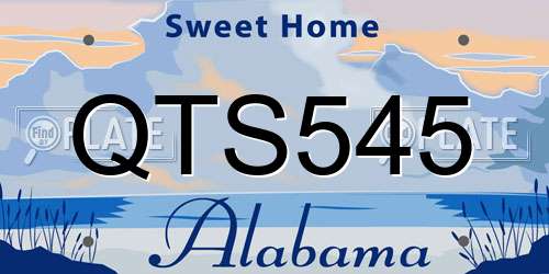 QTS545 Alabama License Plate