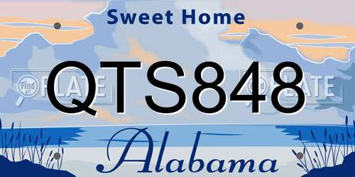 QTS848 Alabama License Plate