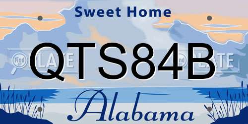 QTS84B Alabama License Plate