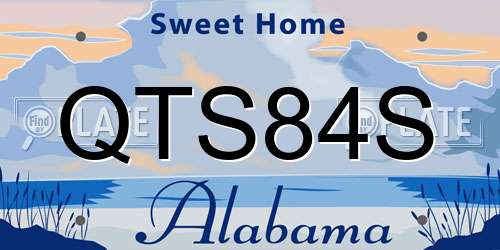 QTS84S Alabama License Plate