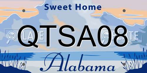 QTSA08 Alabama License Plate