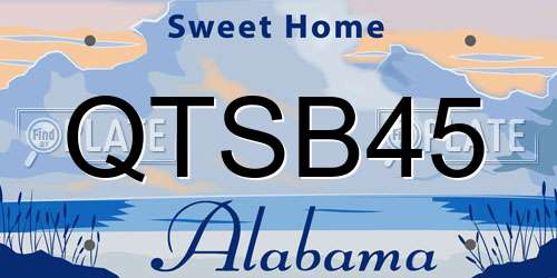 QTSB45 Alabama License Plate