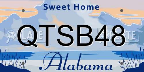 QTSB48 Alabama License Plate