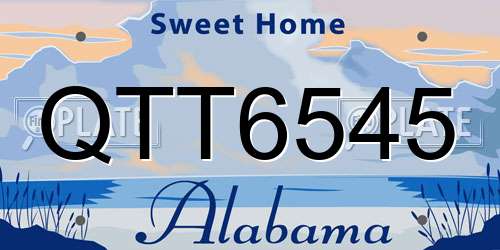 QTT6545 Alabama License Plate