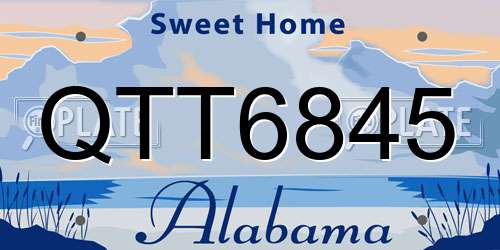 QTT6845 Alabama License Plate