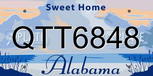 QTT6848 Alabama License Plate