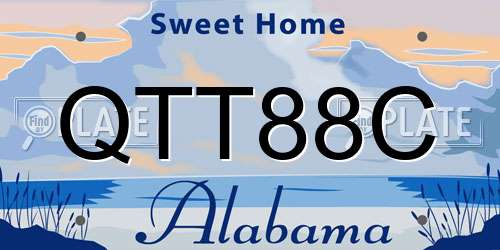 QTT88C Alabama License Plate