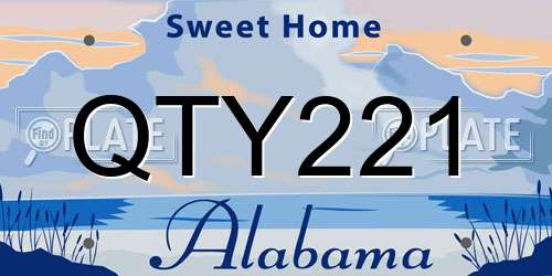 QTY221 Alabama License Plate