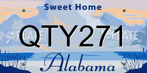 QTY271 Alabama License Plate