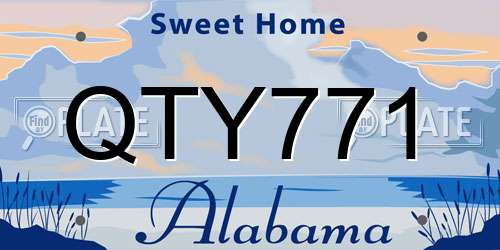 QTY771 Alabama License Plate