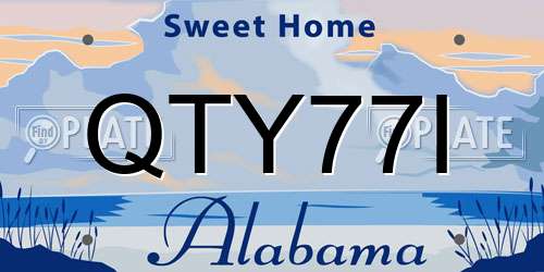 QTY77I Alabama License Plate