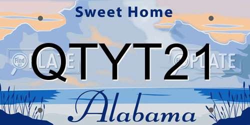 QTYT21 Alabama License Plate