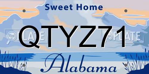 QTYZ71 Alabama License Plate