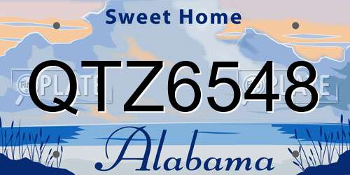 QTZ6548 Alabama License Plate