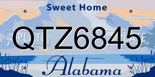 QTZ6845 Alabama License Plate