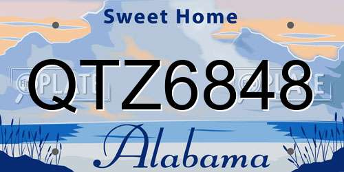 QTZ6848 Alabama License Plate
